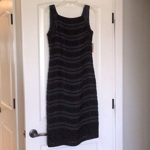 Coldwater Creek Sexy Classy Little Black Dress Sheer Lined Velvet Pattern NWT 6